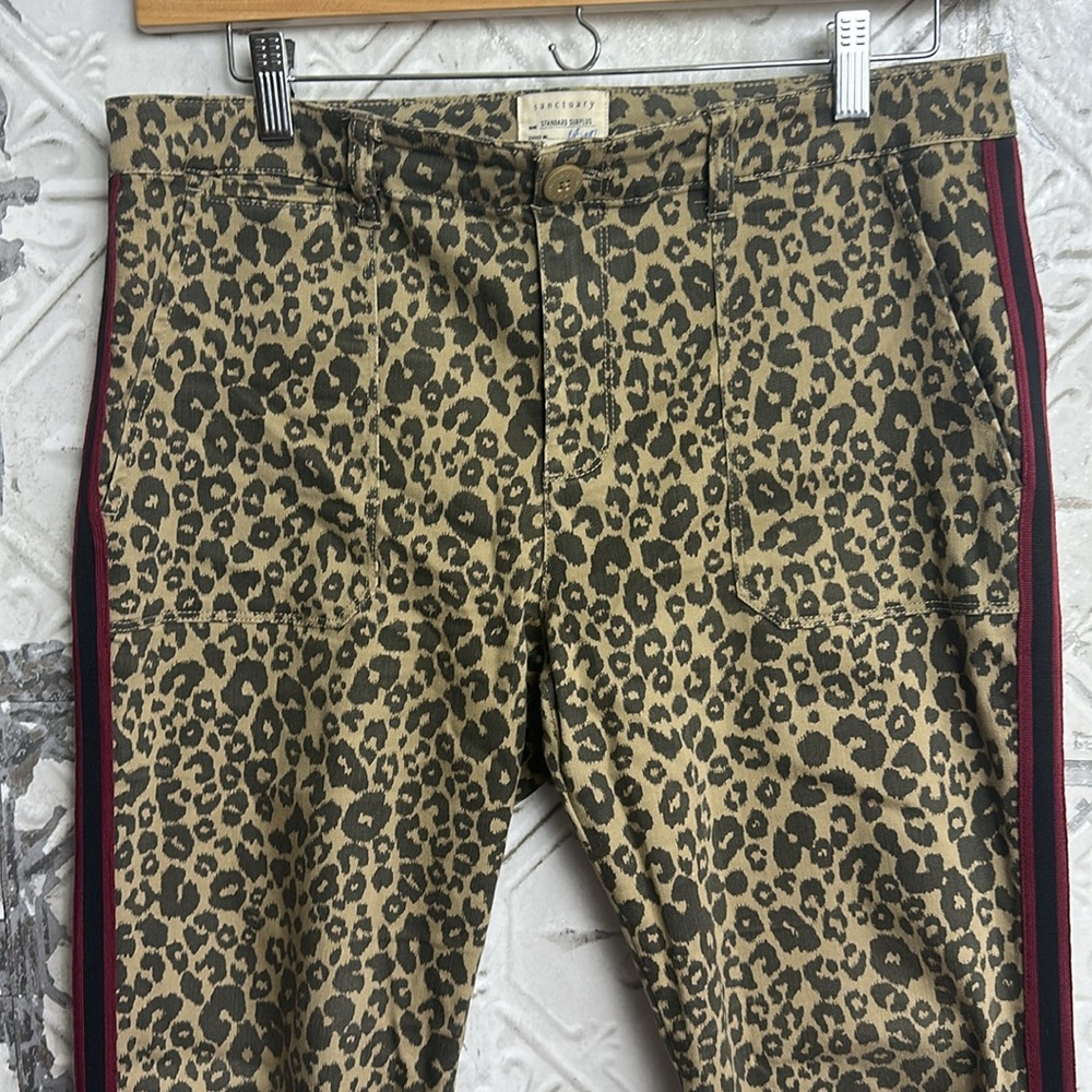 Sanctuary Leopard Print Pants with Red Accent - Picture 3 of 6